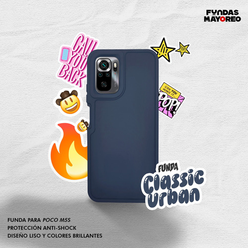 Funda Classic Urban Para Poco M5s Carcasa Para Celular Azul