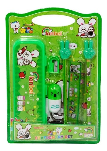 Set Escolar, Con 5 Piezas Y Estuche
