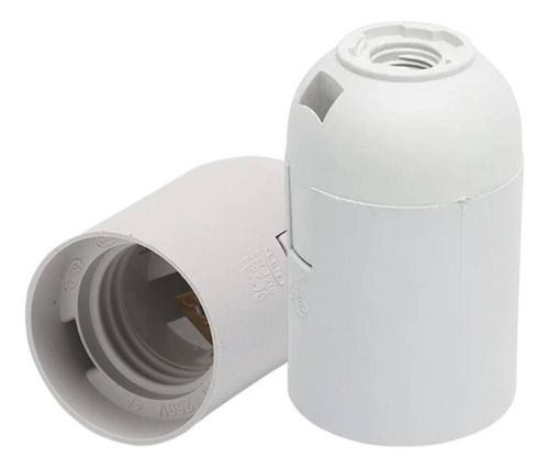 Pack 50 Portalamparas Plastico Liso E27 Blanco