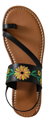 Sandalias Deslizantes Con Forma De Anillo Para Mujer, Bordad