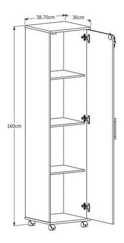 Imagem 9 de 9 de Armário Multiuso Com 1 Portas E Tranca Com Chave Organiza
