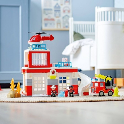 Kit de bombeiros e helicóptero Lego Duplo 10970 2+ Número de peças 117