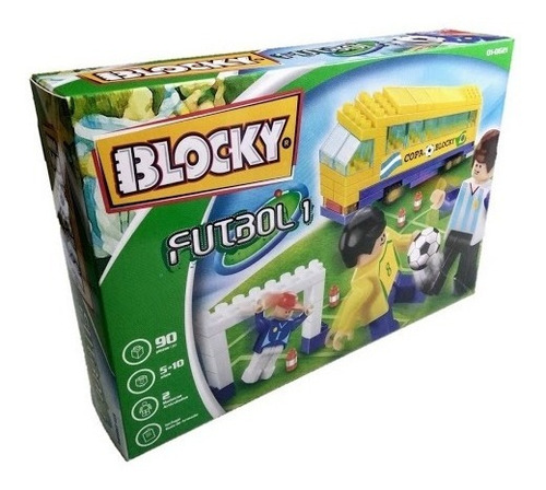 Blocky Fútbol 1 Bloques Para Armar Bus + Arco + Jugadores