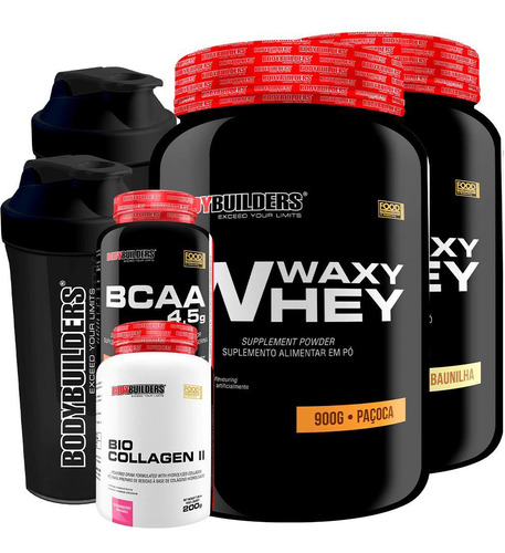 Kit 2 Whey Protein Waxy Whey Bio Colagen Ii Baunilha Paçoca