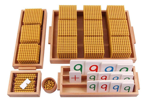 Kghios Montessori Golden Beads Materials Decimal System Ban.