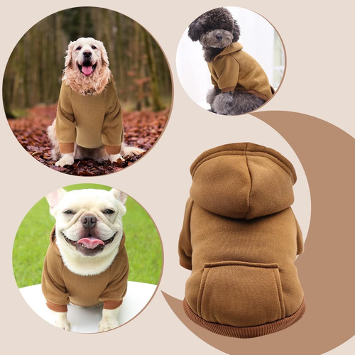 Poleron Chaqueta Para Perros Y Gatos Con Capucha Algodón 