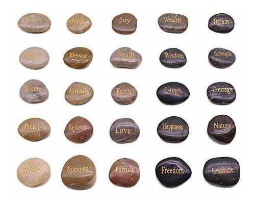 Bigotters Grabado Piedras Inspiradoras,25 Diferentes Palabra