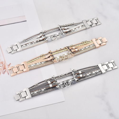 Pulsera De Cuero Bohemia Compatible Con Apple Watch Band De
