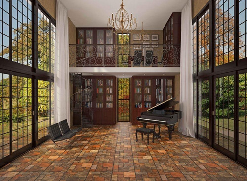 Imagen 4 de 8 de Porcelanato Piso Colonial Rect Deco 64x64. Ceramicarte =)