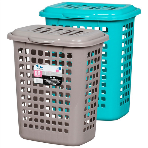 Canasto Cesto Para Ropa Rectangular Con Tapa 60 Litros