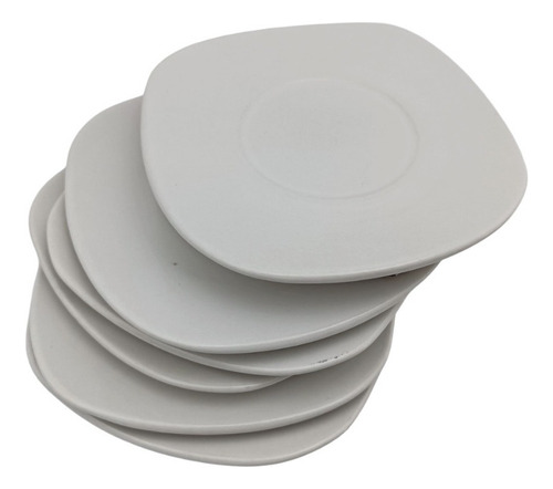 Plato Para Taza Tipo Cerámica, De Loza Antartic 14 Cm 6 Pza Color Blanco