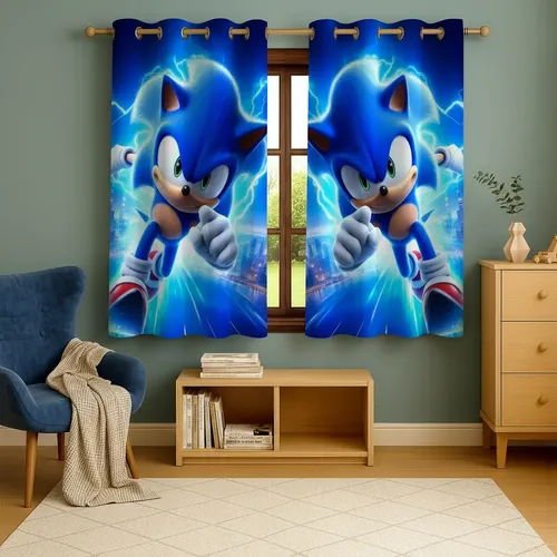 Cortina Infantil 2 X 1,5m Pokémon Sonic Stitch Qto Decoração