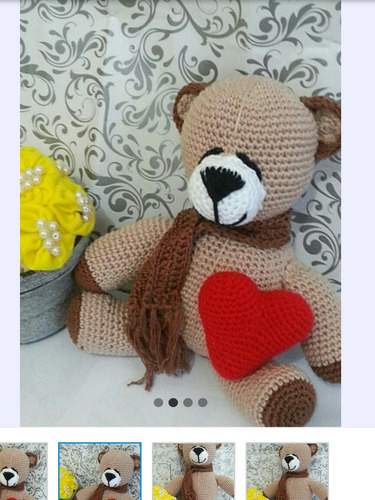 Imagem 11 de 12 de Ursinho De Croche Amigurumi Branco Baby 26cm Toy Art Newborn