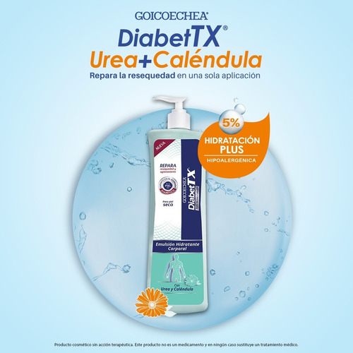 Goicoechea Diabet Tx Emulsión 5% Urea Y Caléndula 200 Ml