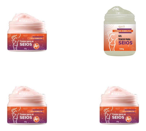 Kit 3 Cremes E 1 Gel Para Seios Cresce E Firma E Argila Azul