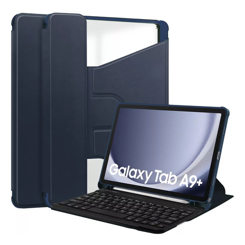 Funda Giratoria Con Teclado Para Galaxy Tab A9 Plus De 11 Pu