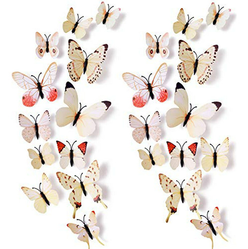 Mariposas 3d Decorativas Para Pared, 24 Piezas.