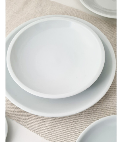 X 12 Plato Playo Gastronómico Schmidt Forte 27 Cm Color Blanco Liso
