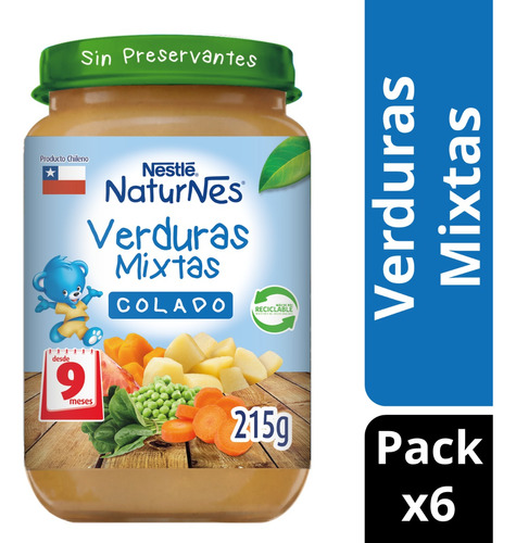 Colado Nestlé® Naturnes® Verduras Mixtas 215g Pack X6