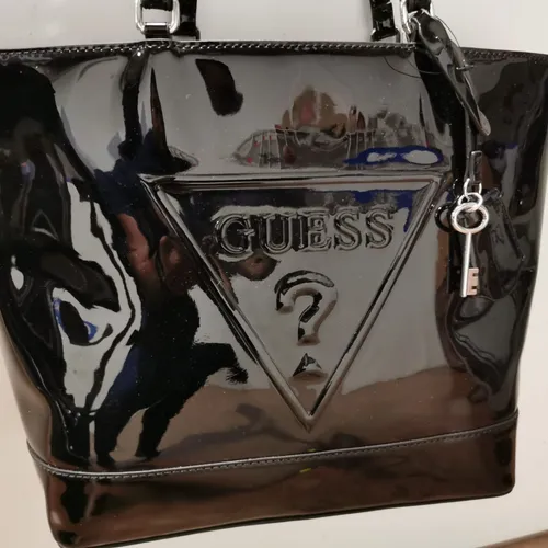 Adquisición arrendamiento vertical Bolsa Para Dama Guess Charol Negro Original Usa | Envío gratis