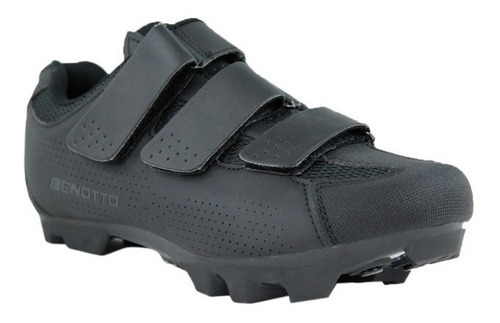 Zapato Benotto Ciclismo Montaña Mtb-20 Negro Velcro Ciclista