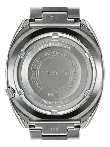 Seiko Srpk17 - Reloj Deportivo Automático Para Hombre, Edición Limitada, Esfera Negra Con Calendario De Fecha, Bisel Giratorio, Resistente Al Agua, 100 M, Plateado
