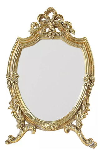 Espejo De Pared Decorativo Ovalado Dorado Envejecido