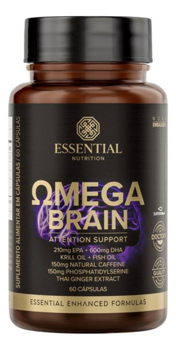 Ômega Brain 60 Cápsulas Essential Nutrition Sabor Natural