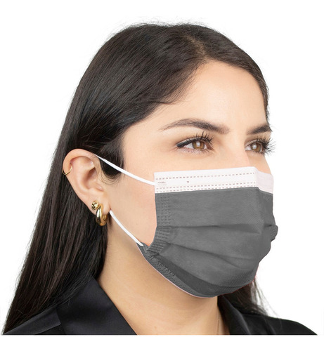 30 Mascarillas Cubrebocas De 4 Capas Transpirable Calidad Color Gris