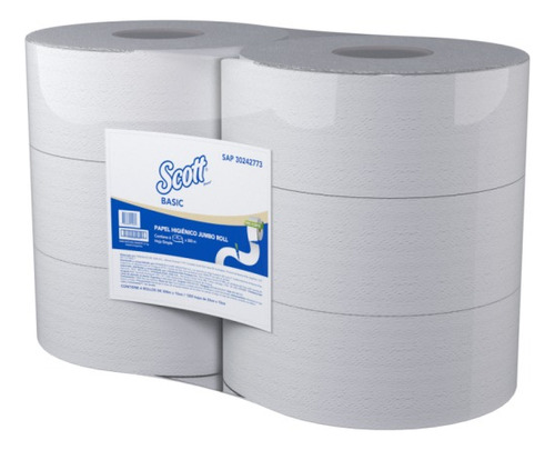 Papel Scott Higiénico Simple Hoja 6 Rollos X 300 Metros Rens
