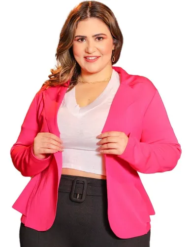 Blazer feminino plus size cheap neoprene