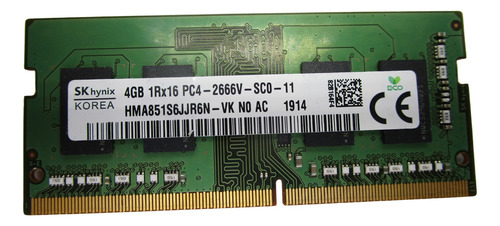 Memoria Ram Hynix China Korea 4gb 1rx16 Pc4-2666v-sco-11 