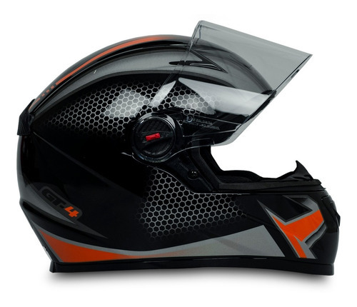Capacete Para Moto Fw3 Estilo Gt4 Com Narigueira Urbano Cor Laranja Tamanho do capacete 58