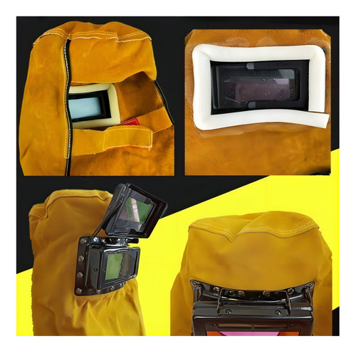 Máscara De Soldador De Piel Lazhu Color Resistente A Las Chi