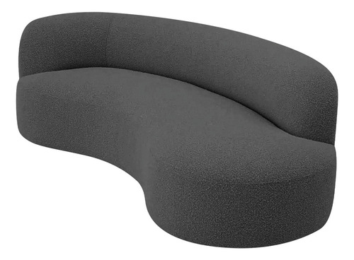 Divã Recamier Orgânico Tokyo 180cm Lado Direito Linho Cor Cinza-escuro