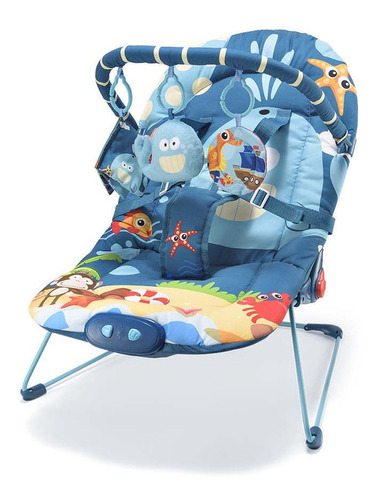 Cadeira de balanço para bebê Multikids Little Nap baleia azul