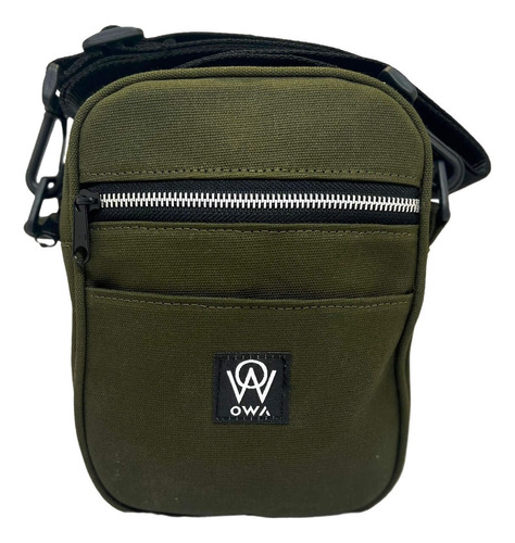 Bandolera Morral Mini Cartera Lona Verde Militar Unisex Owa