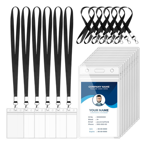 Portatarjetas De Identificación Claro Lanyard Horizont...