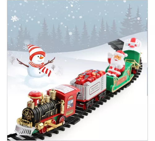 Presente de brinquedo de Natal infantil Xmas Trem Definir Trilhos  Ferroviários Brinquedos Xmas Trem Presente para Crianças Festa de Natal  Árvore de Natal Decor Train