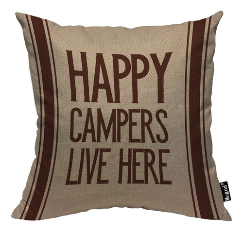 Mugod Happy Campers Live Here - Funda De Almohada Para Acamp