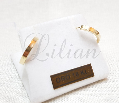 Argollas Oro 18k Perfil Cuadrado 15 Mm