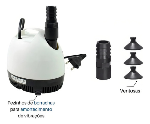 Bomba Submersa Para Sump Aquário Minjiang Mj-wp1800d 5500l/h 220V