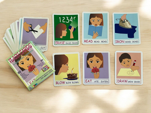 Tarjetas De Aprendizaje De Inglés Flash Cards Verbos 80 Pzas