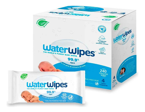 Water Wipes Toallitas Humedas Para Bebes 4 Pack