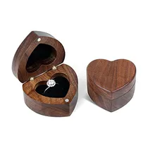 Comprar Joyeros - Caja De Anillo De Madera En Forma De Corazón De Te