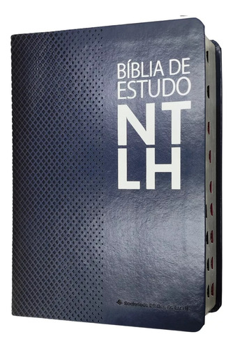 Bíblia De Estudo Ntlh Sbb Tamanho Grande Com Índice Capa Luxo Azul