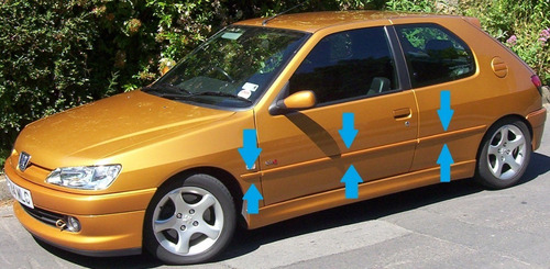 Peugeot 306 Coupe Linea Nueva Baguetas Laterales Para Pintar