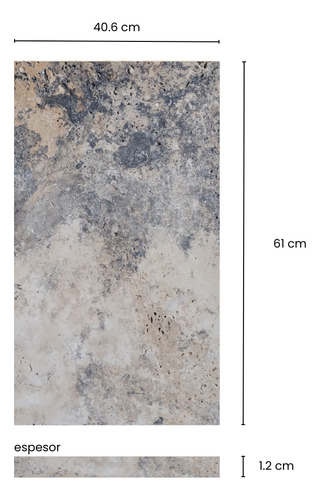 Marmeta Travertino Ámbar Natural 40.6x61x1.2 Poro Abierto Beige Mate