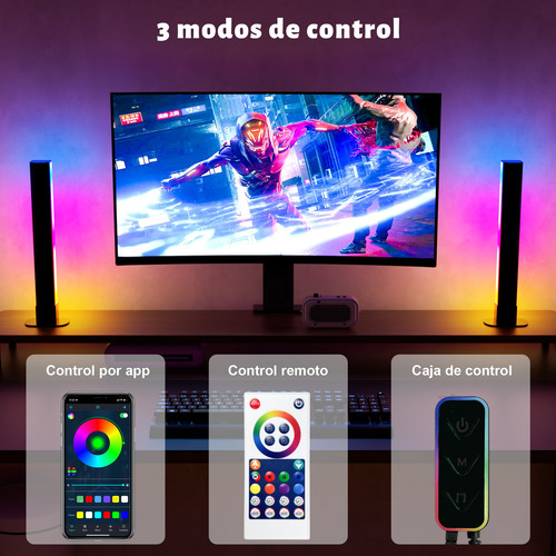 Barra De Luz Led Rgbic 30cm Bluetooth Escritorio Lámparas