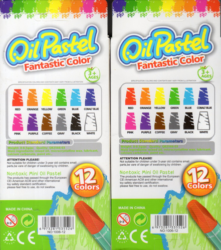  Crayones Pastel Al Oleo X 12 Colores. Excelente Calidad. X6